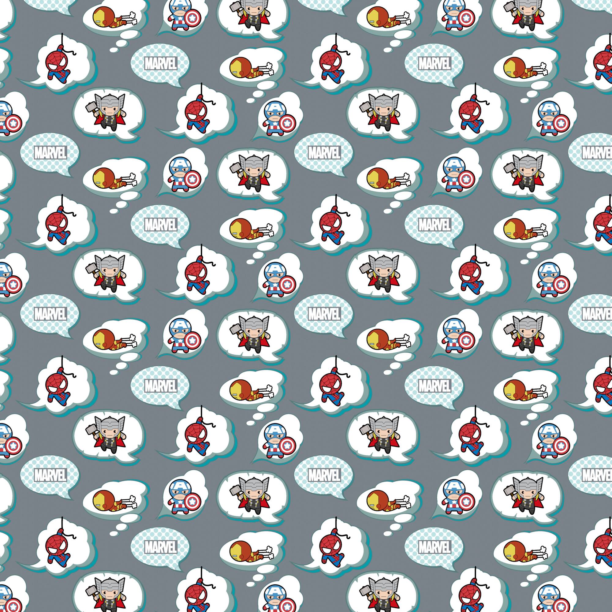 Marvel® Character Thought Clouds Cotton Fabric
